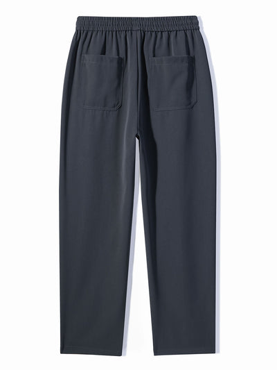 Spodnie proste z pojedynczym zakładką i sznurkiem