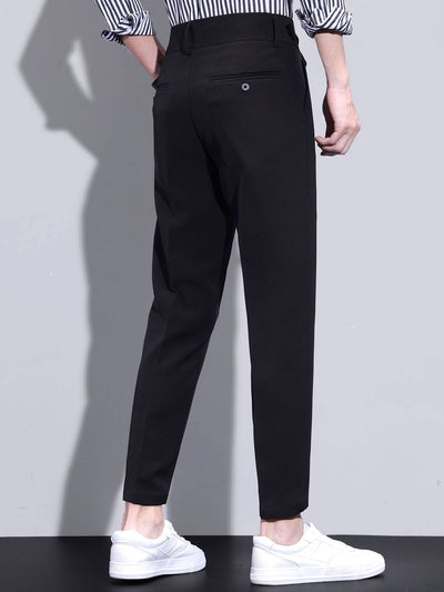 Slim Fit Tapered Cropped Trousers