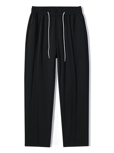 Spodnie proste z pojedynczym zakładką i sznurkiem