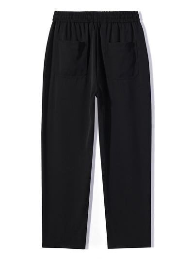 Spodnie proste z pojedynczym zakładką i sznurkiem