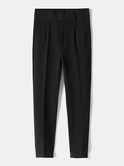 Slim Fit Tapered Cropped Trousers