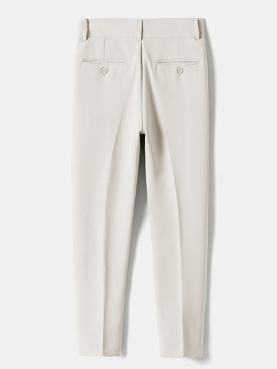 Slim Fit Tapered Cropped Trousers