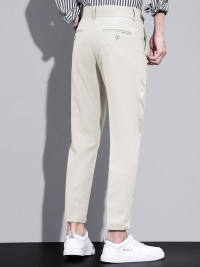 Slim Fit Tapered Cropped Trousers