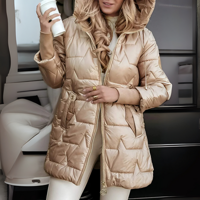 Marisa | Elegancki płaszcz zimowy z kapturem