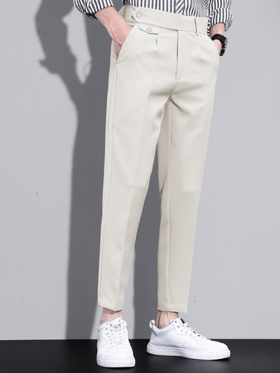 Slim Fit Tapered Cropped Trousers