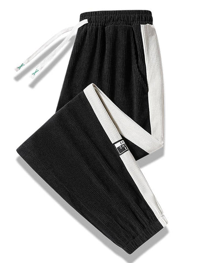 Spodnie dresowe z paskiem po bokach z korduroy
