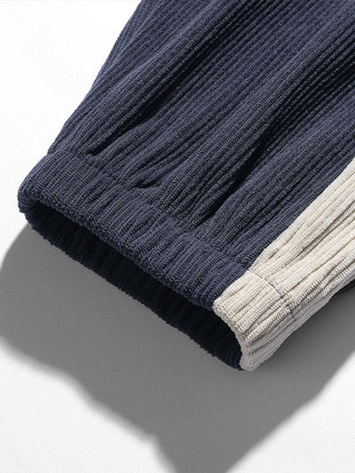 Spodnie dresowe z paskiem po bokach z korduroy