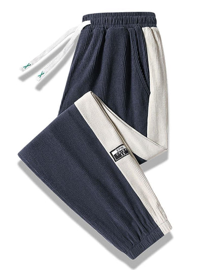 Spodnie dresowe z paskiem po bokach z korduroy