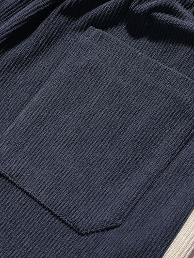 Spodnie dresowe z paskiem po bokach z korduroy