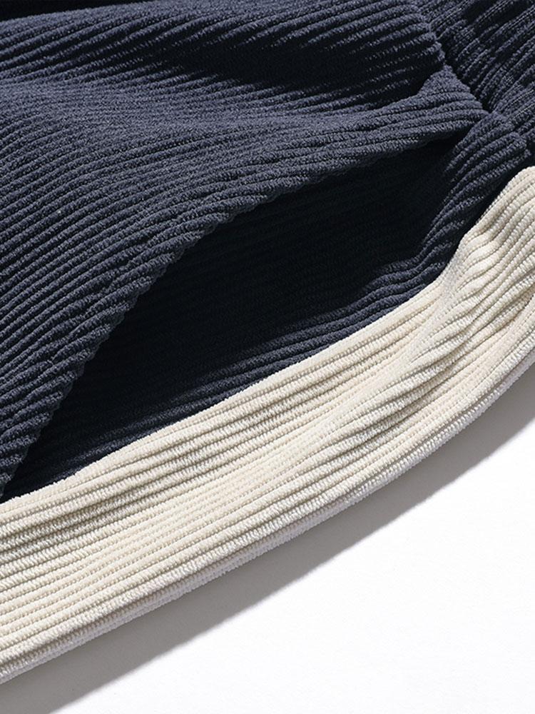 Spodnie dresowe z paskiem po bokach z korduroy