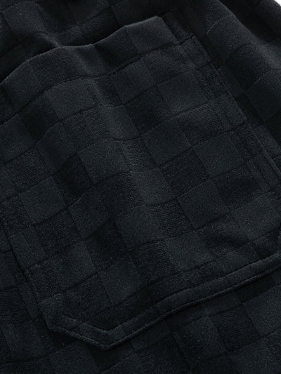 Spodnie Proste z Wzorem Szachownicy