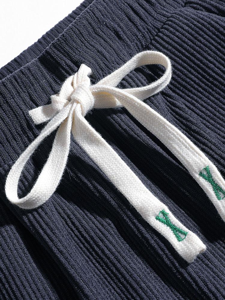 Spodnie dresowe z paskiem po bokach z korduroy