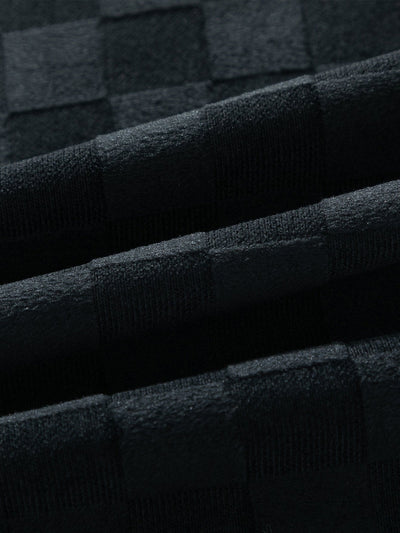 Spodnie Proste z Wzorem Szachownicy