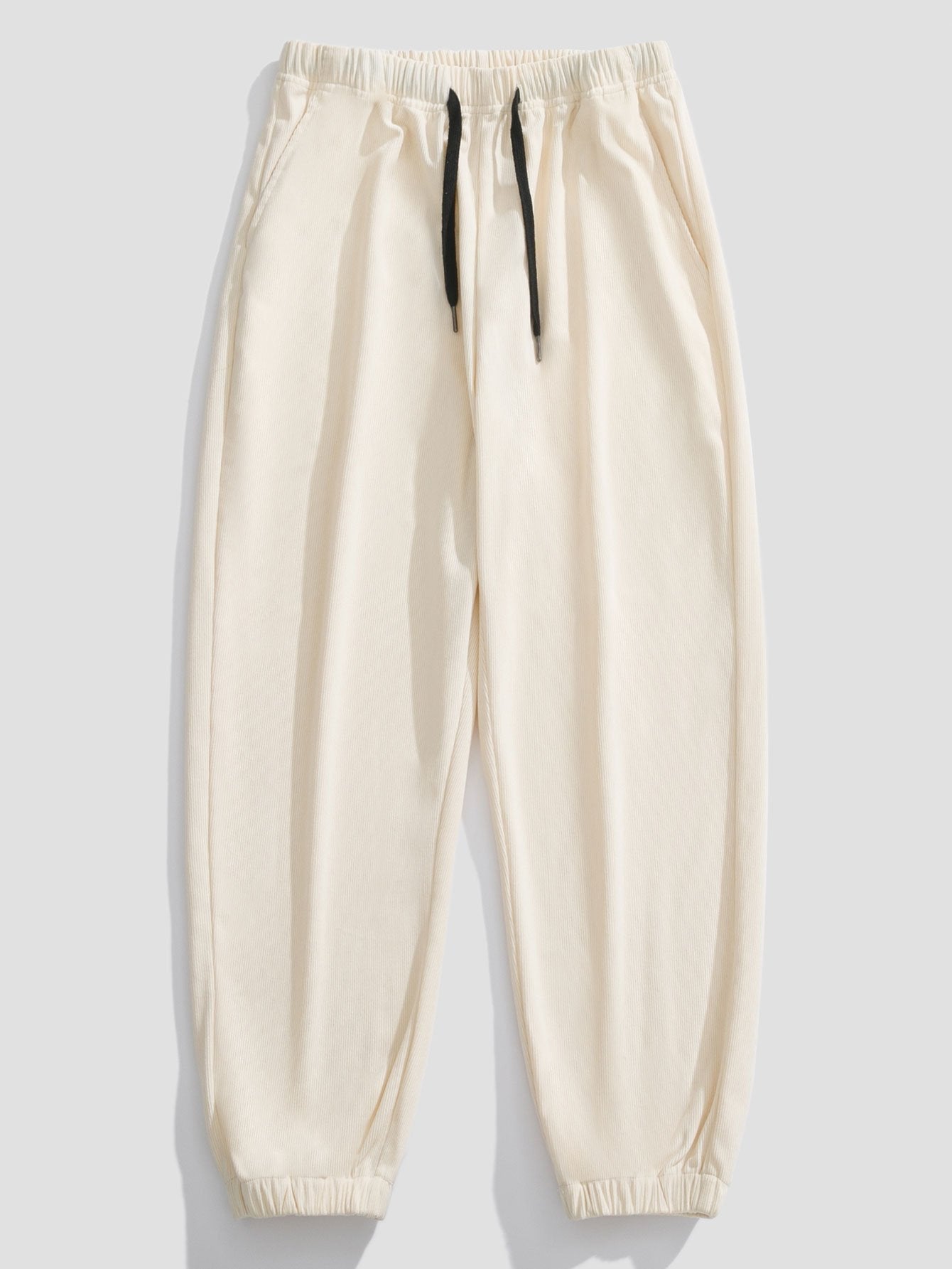 Spodnie dresowe z sznurkiem z materiału sztruksowego