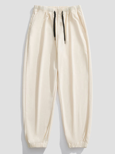 Spodnie dresowe z sznurkiem z materiału sztruksowego